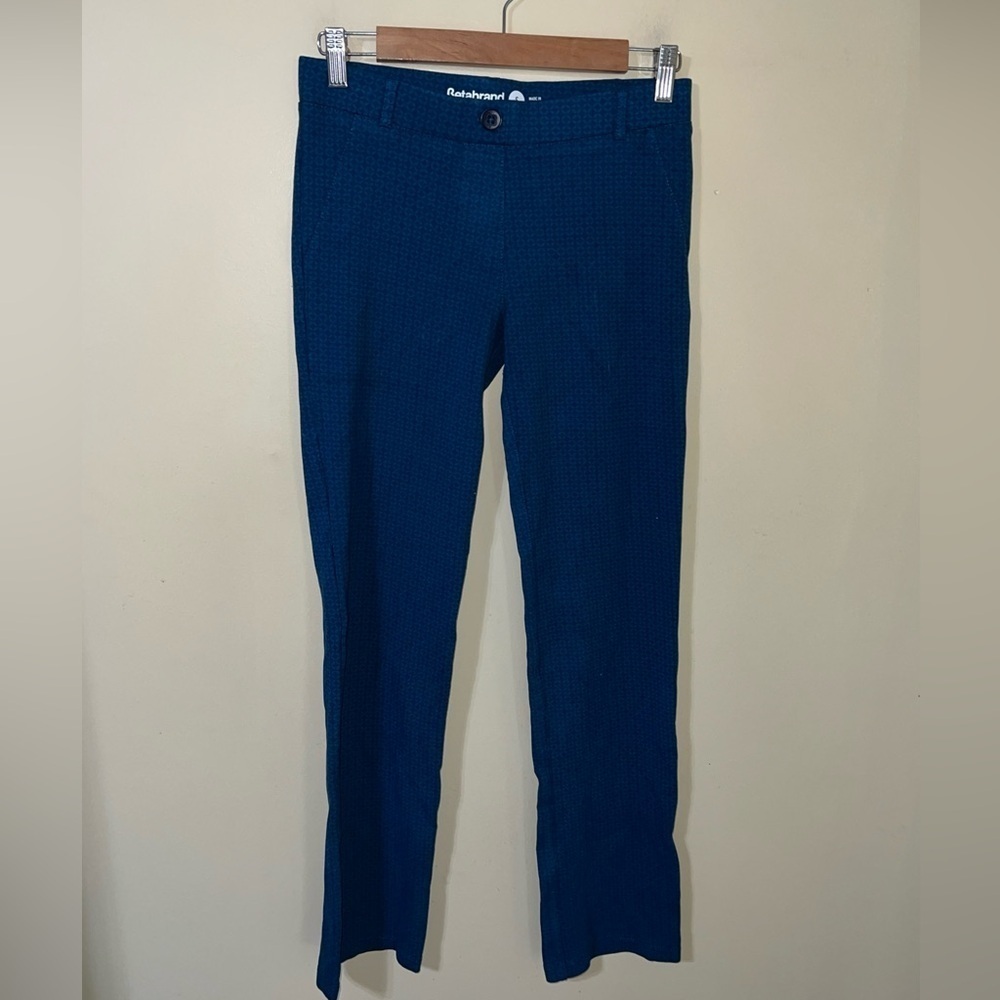 Betabrand Geometric Teal Pants Women’s Small - Picture 1 of 4